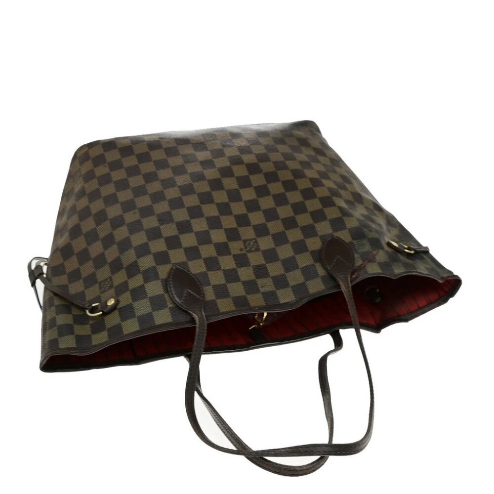 LOUIS VUITTON Neverfull MM Shoulder Tote Bag Damier Leather Brown - Picture 10 of 14